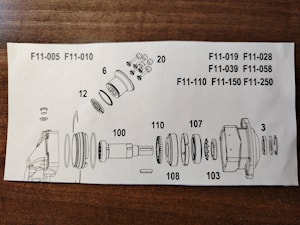 Запчасти Parker F11-5; F11-10; F11-19; F11-39; F11-110; F11-150; F11-250  